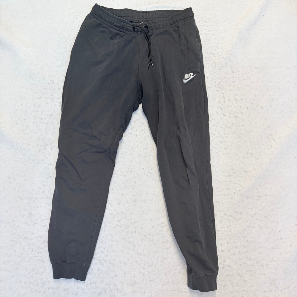 Nike Jogger Pants Mens Small Black Fleece Drawstring Cuffs Sportswear